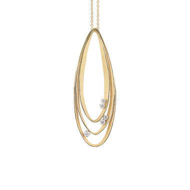         Gelbgold, Halsschmuck, Cammilli Velaa Star Anhänger mit Halskette