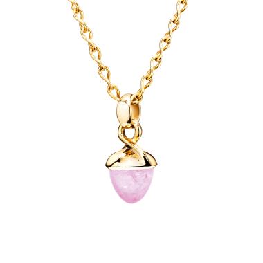 Halsschmuck, Gelbgold, Tamara Comolli MIKADO Anhänger Bouquet Rosa Turmalin