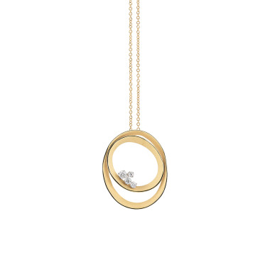         Gelbgold, Halsschmuck, Cammilli Dune Solar Anhänger mit Halskette