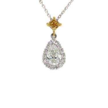 Halsschmuck, Weißgold, Ruppenthal Collier Diamanttropfen