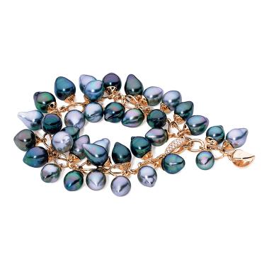 Armschmuck, Roségold, Tamara Comolli TAHITIAN GRAPES Armband Tahitiperlen