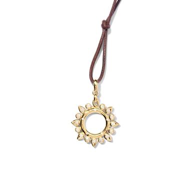 Halsschmuck, Gelbgold, Tamara Comolli GYPSY Anhänger Classic Sun mit Diamanten