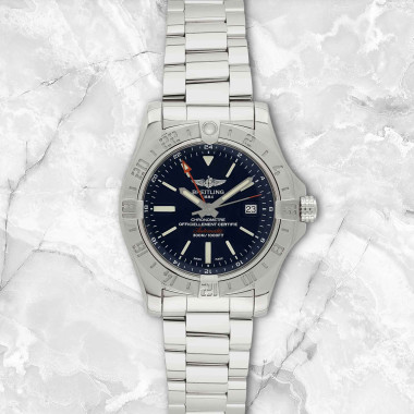         Automatik, Breitling Breitling Avenger II GMT Edelstahl Zifferblatt schwarz