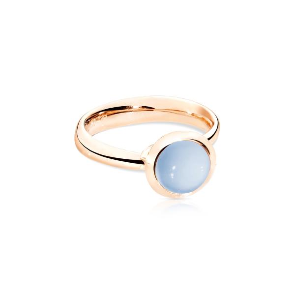 Tamara Comolli BOUTON Ring small Blauer Chalcedon (Ref: R-BOU-s-ChBl-rg)