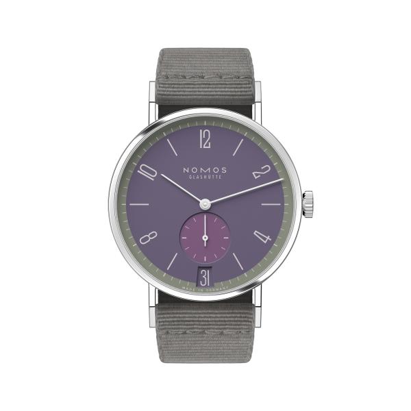 Unisex, NOMOS Glashütte Tangente 38 Datum Mauvegrün 