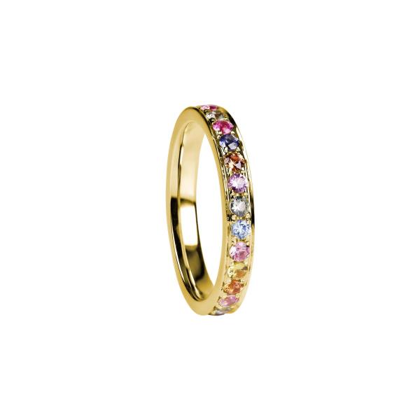 Ringe, Gelbgold, Ruppenthal Memoirering Saphire fancy