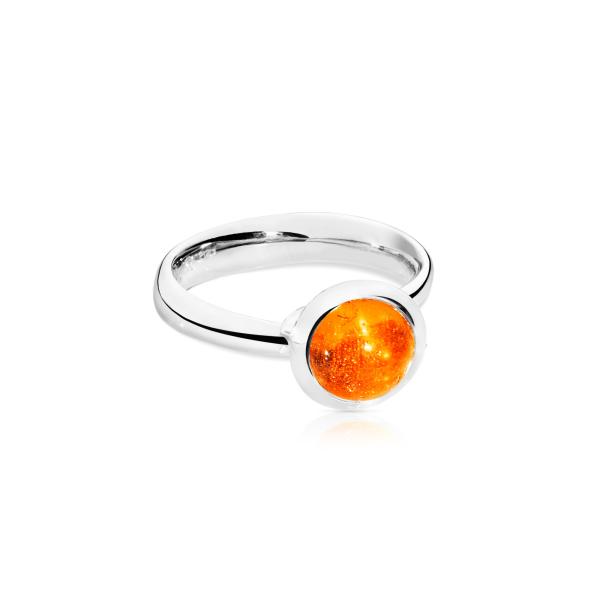 Ringe, Weißgold, Tamara Comolli BOUTON Ring small Mandarin Granat