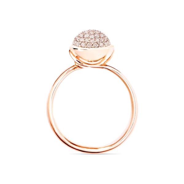 Ringe, Roségold, Tamara Comolli BOUTON Ring small mit Diamant Pavé 