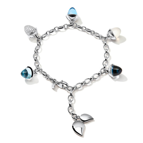         Weißgold, Armschmuck, Tamara Comolli MIKADO Flamenco Charm Armband 'Ocean' mit Diamant-Pavé