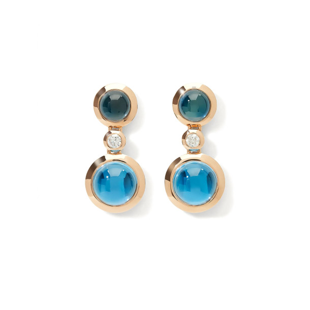         Roségold, Ohrringe, Tamara Comolli BOUTON Ohrhänger 2 Cabochons 'Sky'