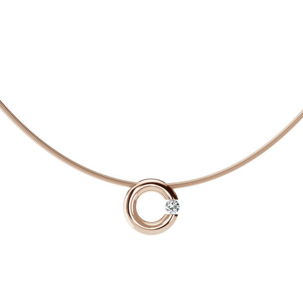         Roségold, Halsschmuck, Niessing Spannring® Anhänger 