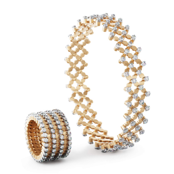         Roségold, Armschmuck, Serafino Consoli Serafino Multi-Size Ring und Armreif
