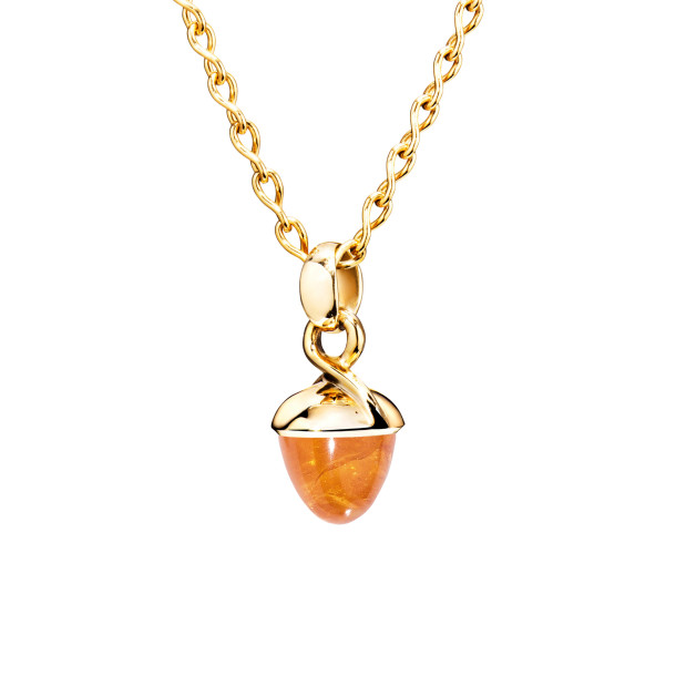         Gelbgold, Halsschmuck, Tamara Comolli MIKADO Bouquet Anhänger mit Mandarin-Granat