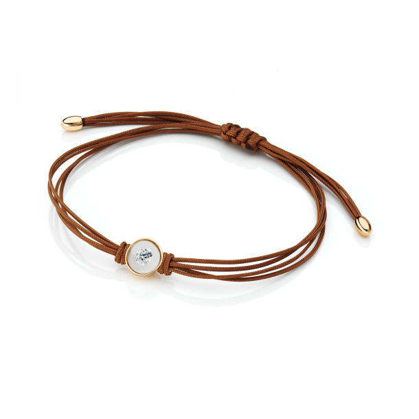         Rotgold, Armschmuck, Schmuckwerk Glasklar Textilband