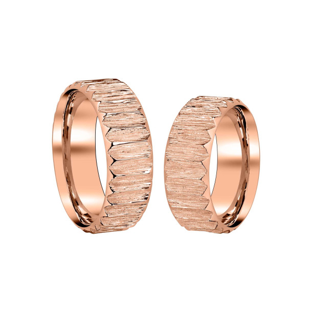         Rotgold, Ringe, Zig Zag by Natalie Trauringe "Borke" 