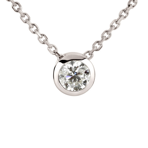         Weißgold, Halsschmuck, Ruppenthal Collier Solitär