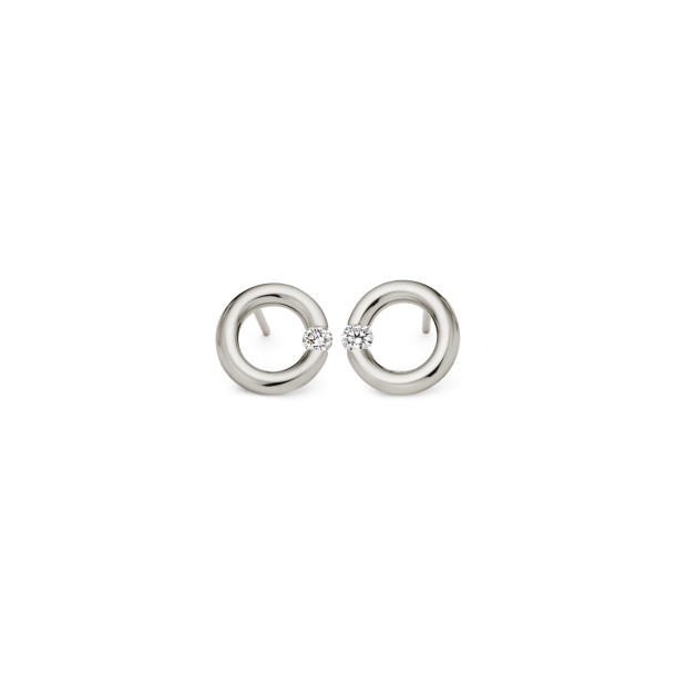         Weißgold, Ohrringe, Niessing Spannring® Ohrstecker 
