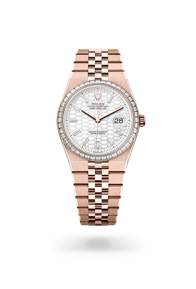 Rolex Land-Dweller 36 Herrenuhr (M127285TBR-0002) Oyster, 36 mm, Everose-Gold mit Diamanten