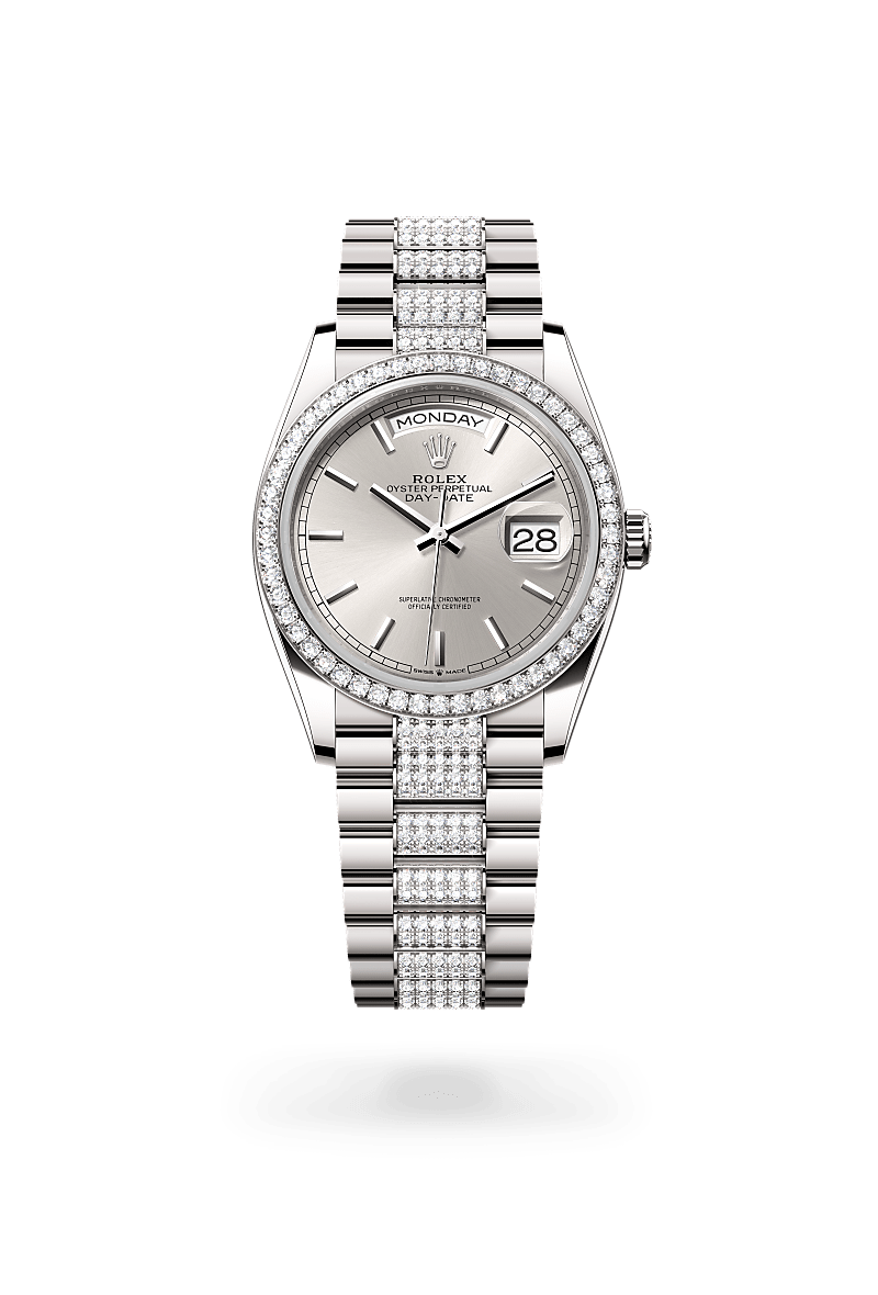 Rolex Day-Date 36 M128349RBR-0013 Herrenuhr - Oyster, 36 mm, Weißgold mit Diamanten 