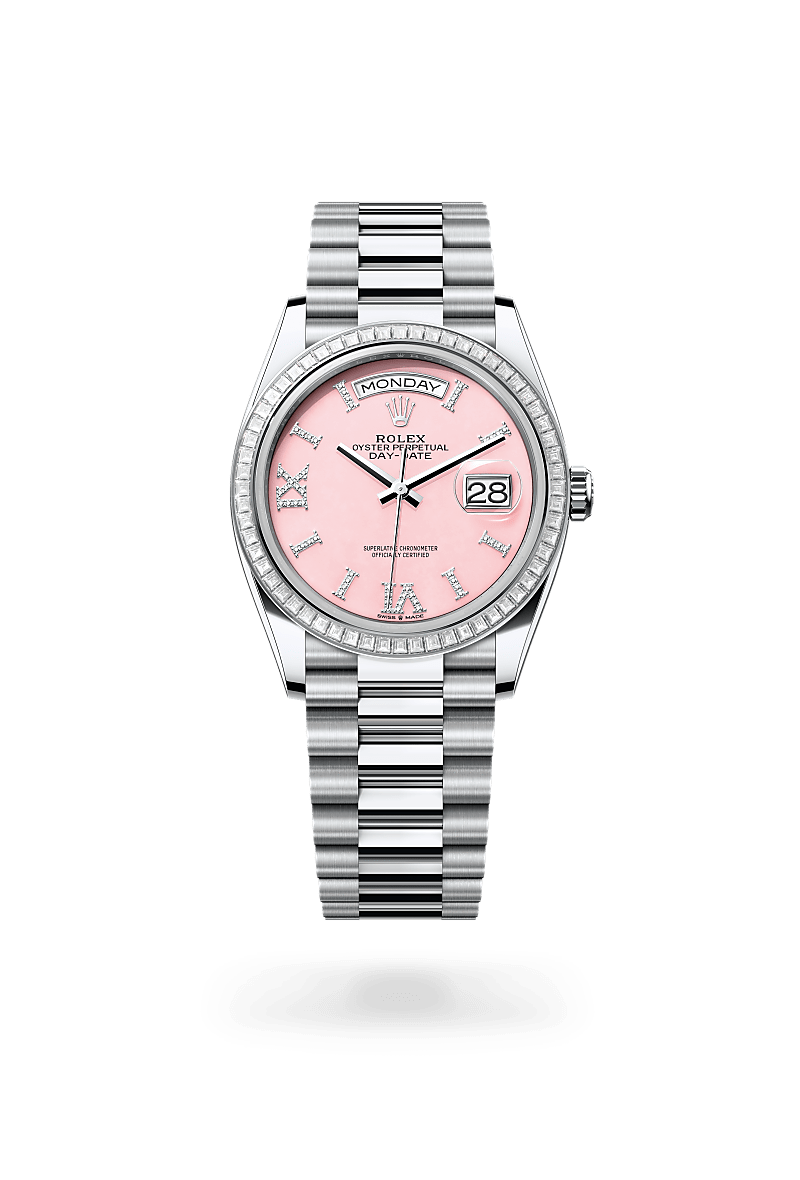 Rolex Day-Date 36 M128396TBR-0009 Herrenuhr - Oyster, 36 mm, Platin mit Diamanten