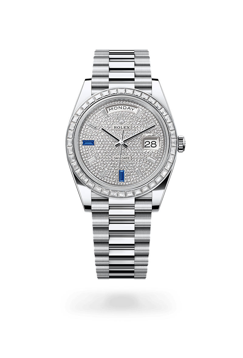 Rolex Day-Date 40 M228396TBR-0021 Herrenuhr - Oyster, 40 mm, Platin mit Diamanten 