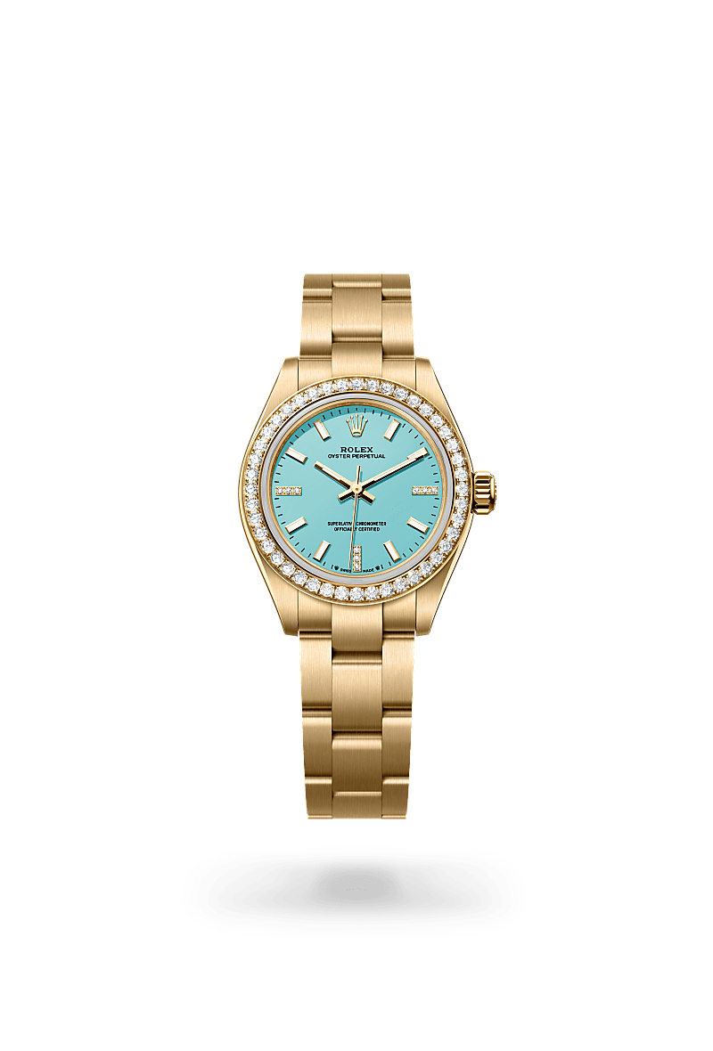 Rolex Oyster Perpetual 28 Herrenuhr (M276248RBR-0001) Oyster, 28 mm, Gelbgold mit Diamanten