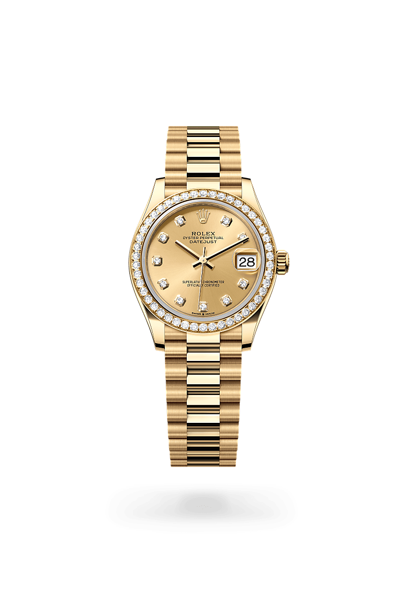 Rolex Datejust 31 Herrenuhr (M278288RBR-0005) Oyster, 31 mm, Gelbgold mit Diamanten