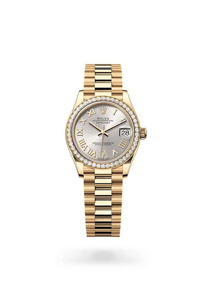 Rolex Datejust 31 Herrenuhr (M278288RBR-0020) Oyster, 31 mm, Gelbgold mit Diamanten