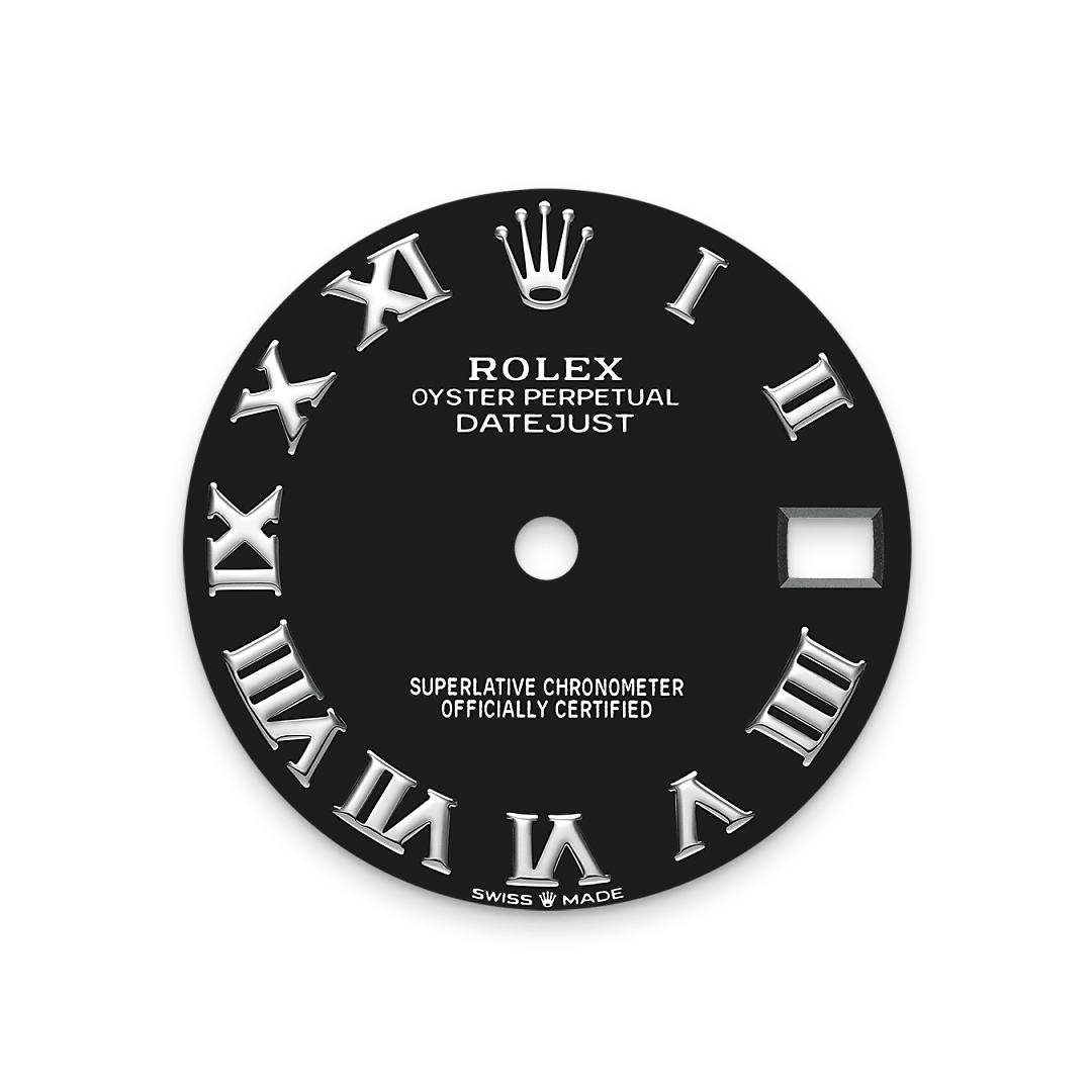 Strahlend schwarzes Zifferblatt