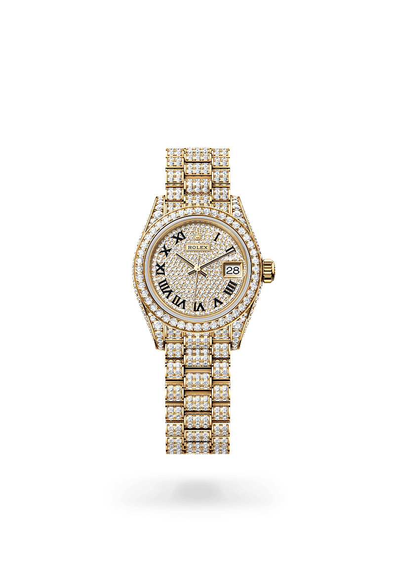 Rolex Lady-Datejust M279458RBR-0001 Herrenuhr / Damenuhr - Oyster, 28 mm, Gelbgold mit Diamanten